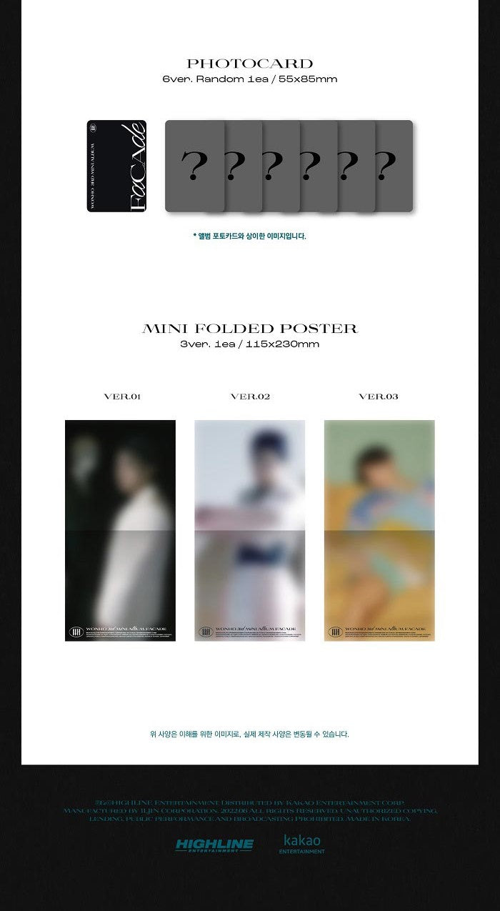 WONHO Mini Album Vol. 3 - FACADE (Jewel Ver.) (Random)