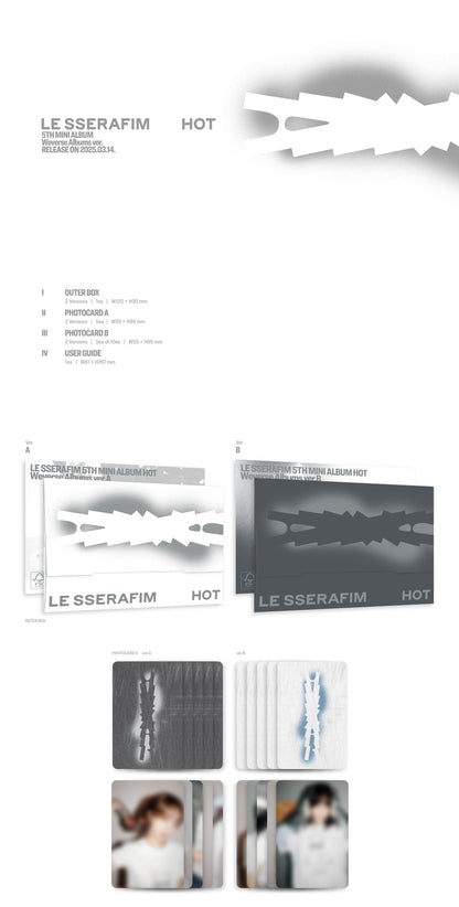 LE SSERAFIM 5th Mini Album – HOT (Weverse Albums Ver.) (Random)