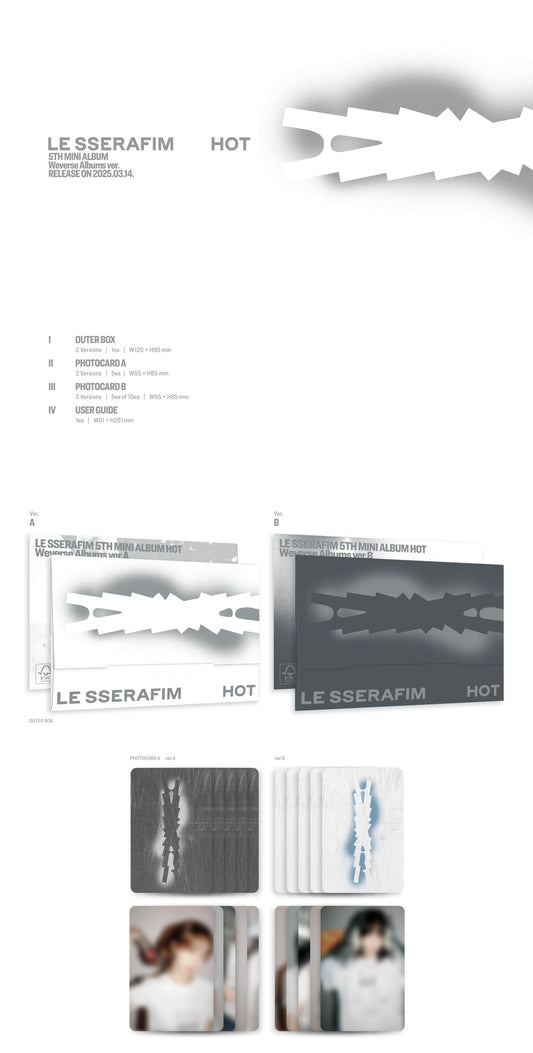 LE SSERAFIM 5th Mini Album – HOT (Weverse Albums Ver.) (Random)