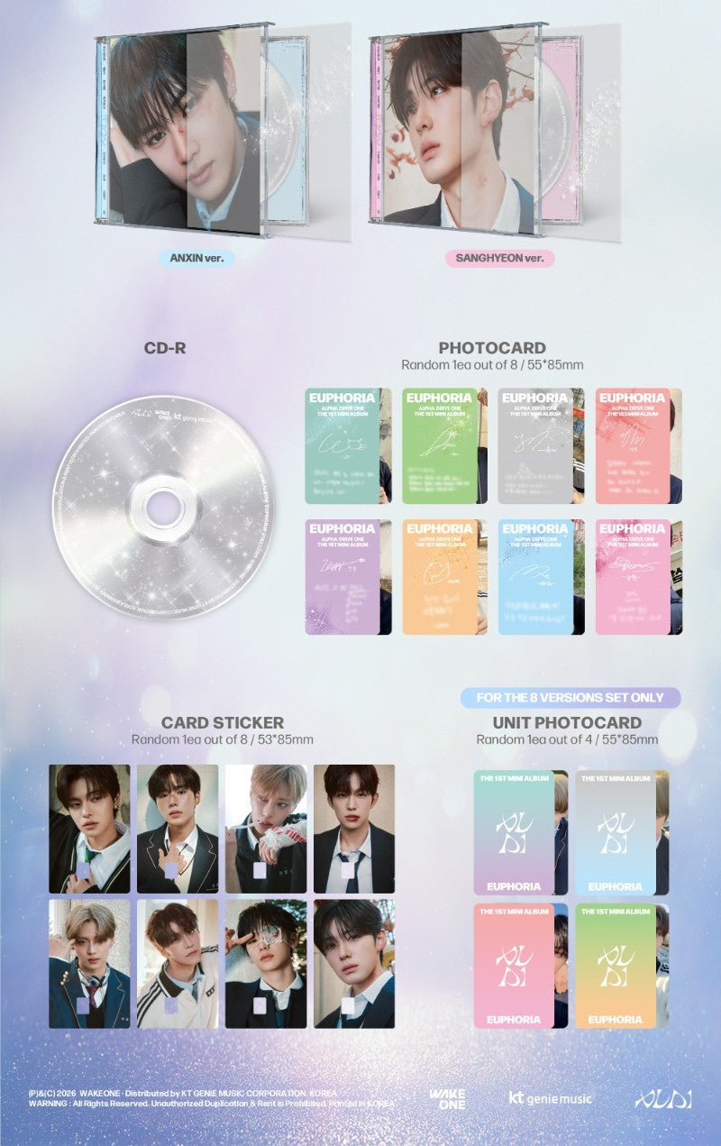 ALPHA DRIVE ONE The 1st Mini Album - EUPHORIA (JEWEL CASE Ver.) (Random)