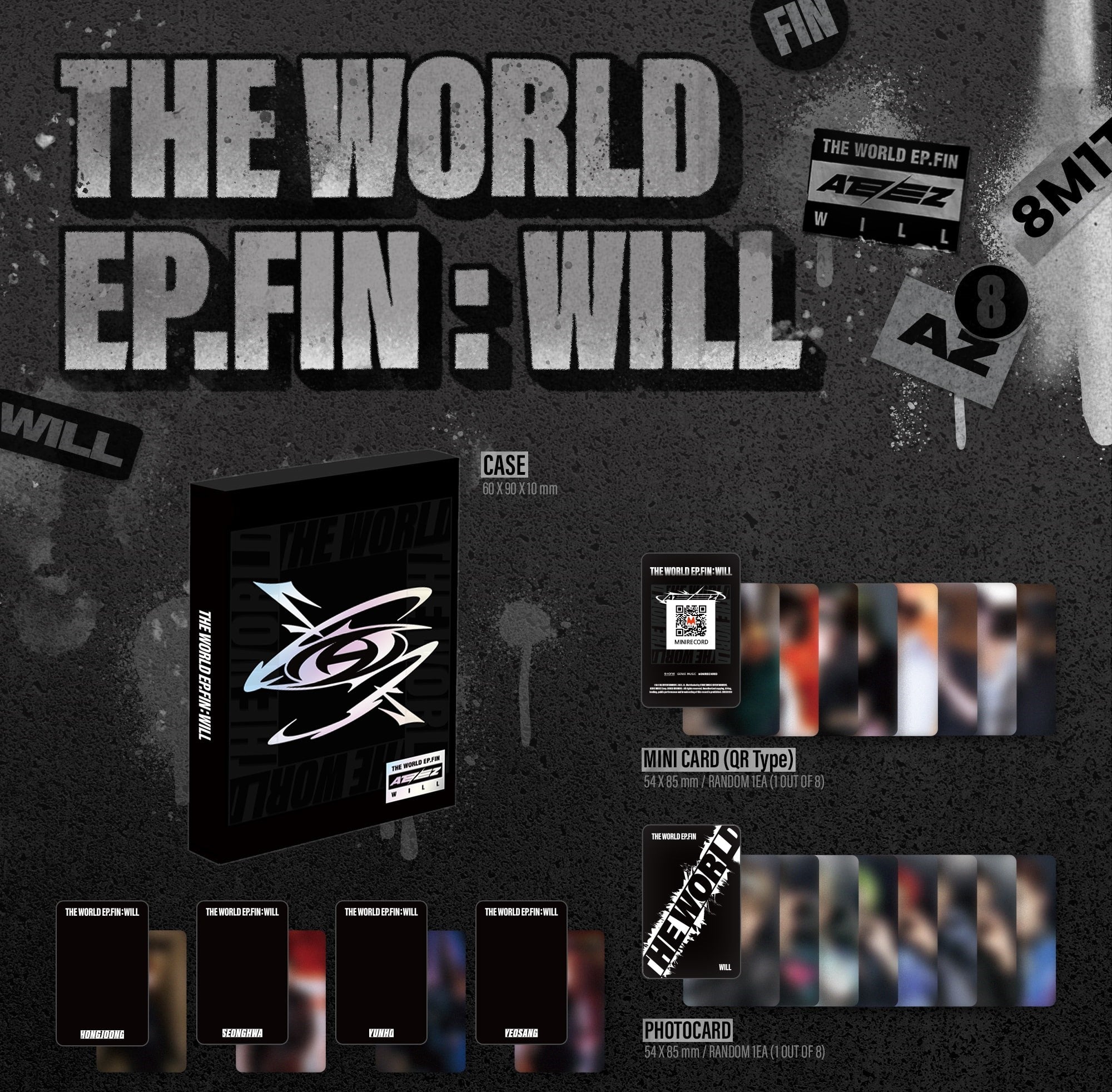 ateez the world ep.fin will 【新品未開封】8枚セット ATEEZ - [THE WORLD EP.FIN : WILL] 日本公式輸入盤販売決定
