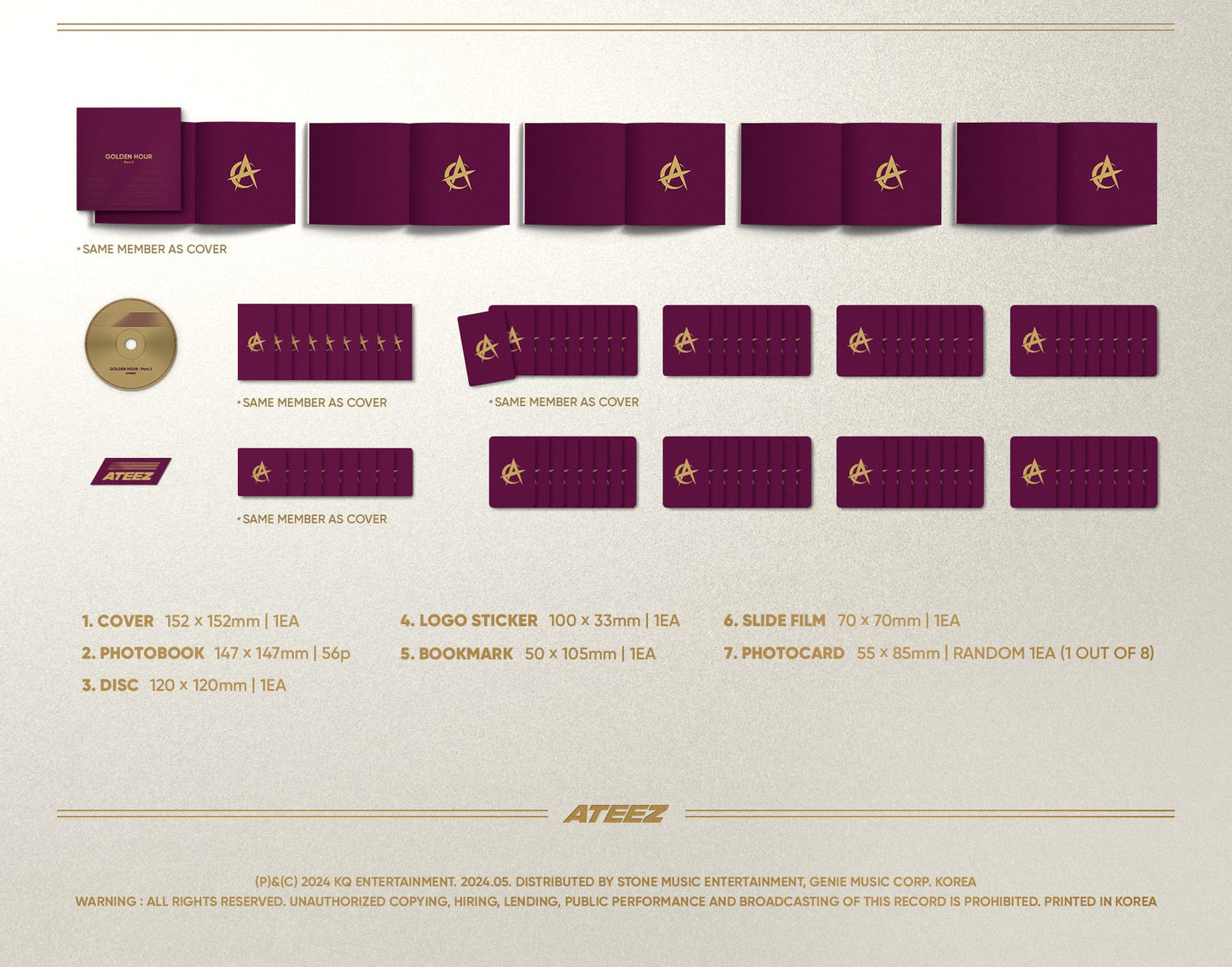 ATEEZ 10TH MINI ALBUM – GOLDEN HOUR : Part.1 (Digipak Ver.) (Random)