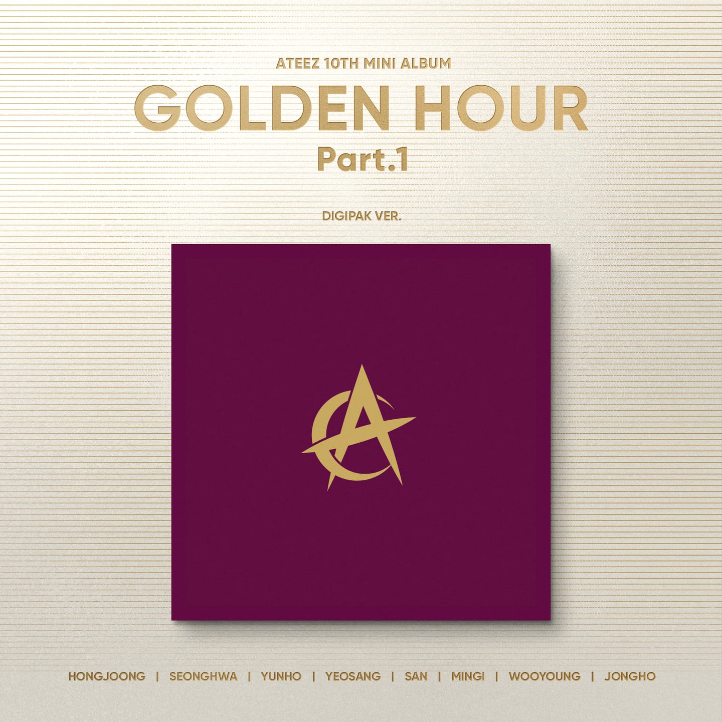 PRE-ORDER: ATEEZ 10TH MINI ALBUM – GOLDEN HOUR : Part.1 (Digipak Ver.) (Random)