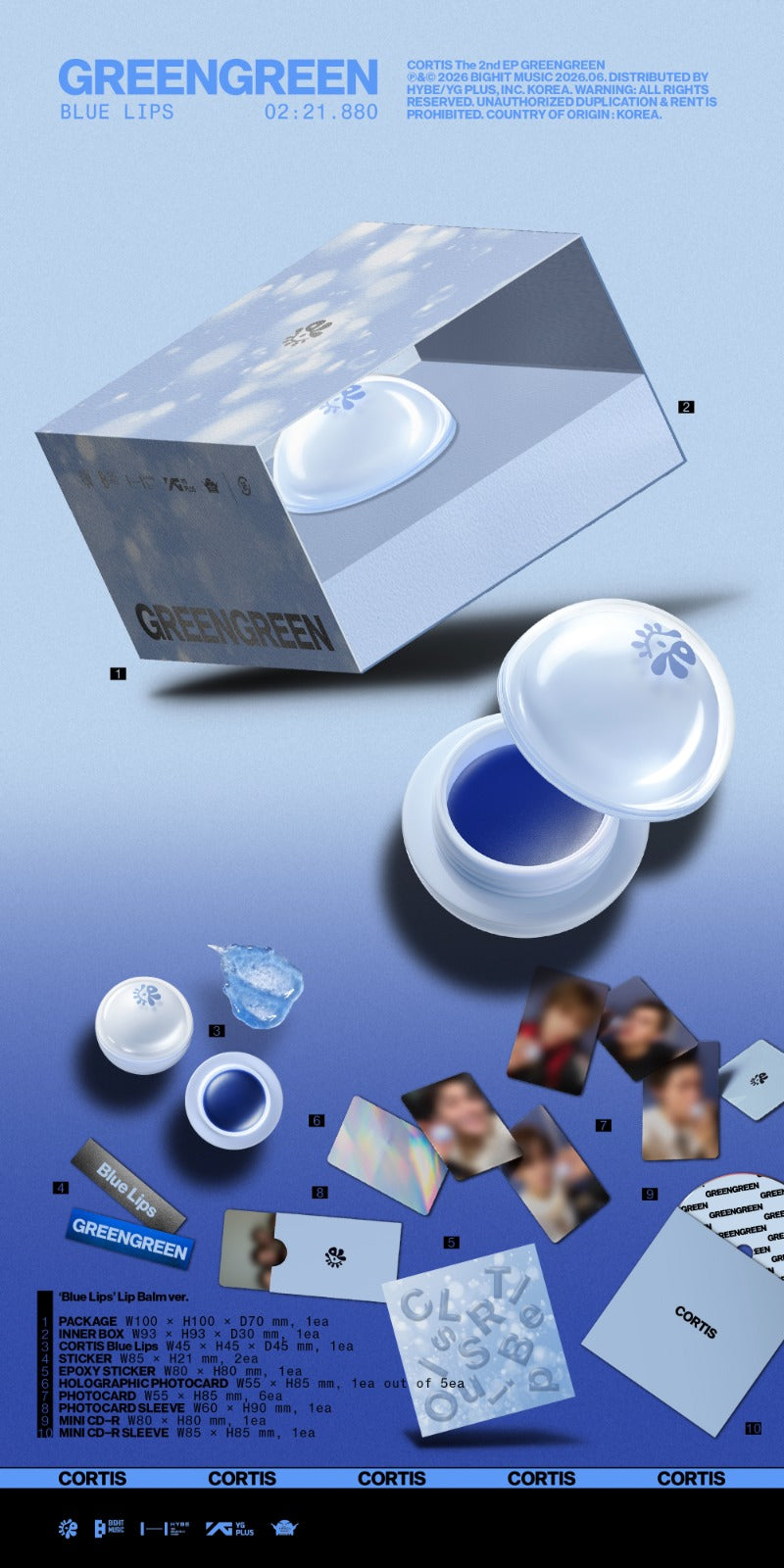 PRE-ORDER: CORTIS The 2nd EP - GREENGREEN (‘Blue Lips’ Lip Balm Ver.)