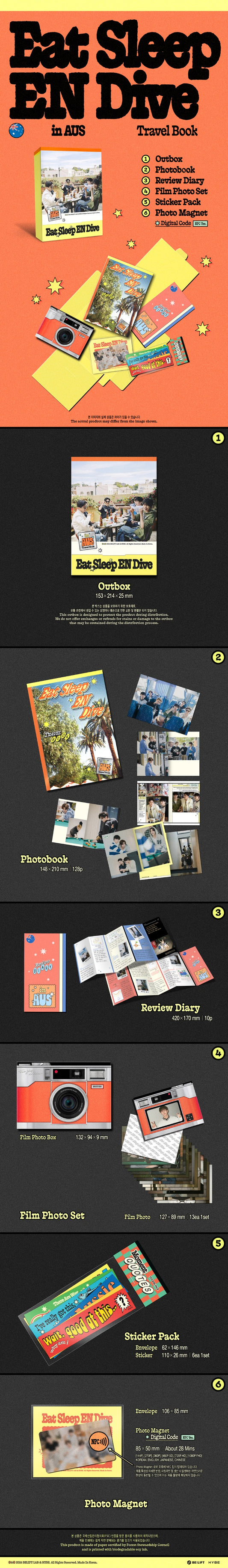 PRE-ORDER: ENHYPEN - Eat Sleep EN Dive in AUS TRAVEL BOOK