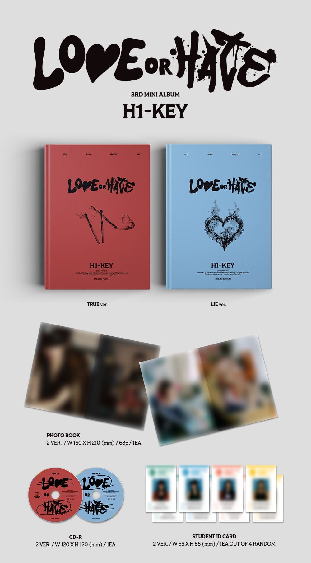 H1-KEY 3RD MINI ALBUM – LOVE or HATE (Random)