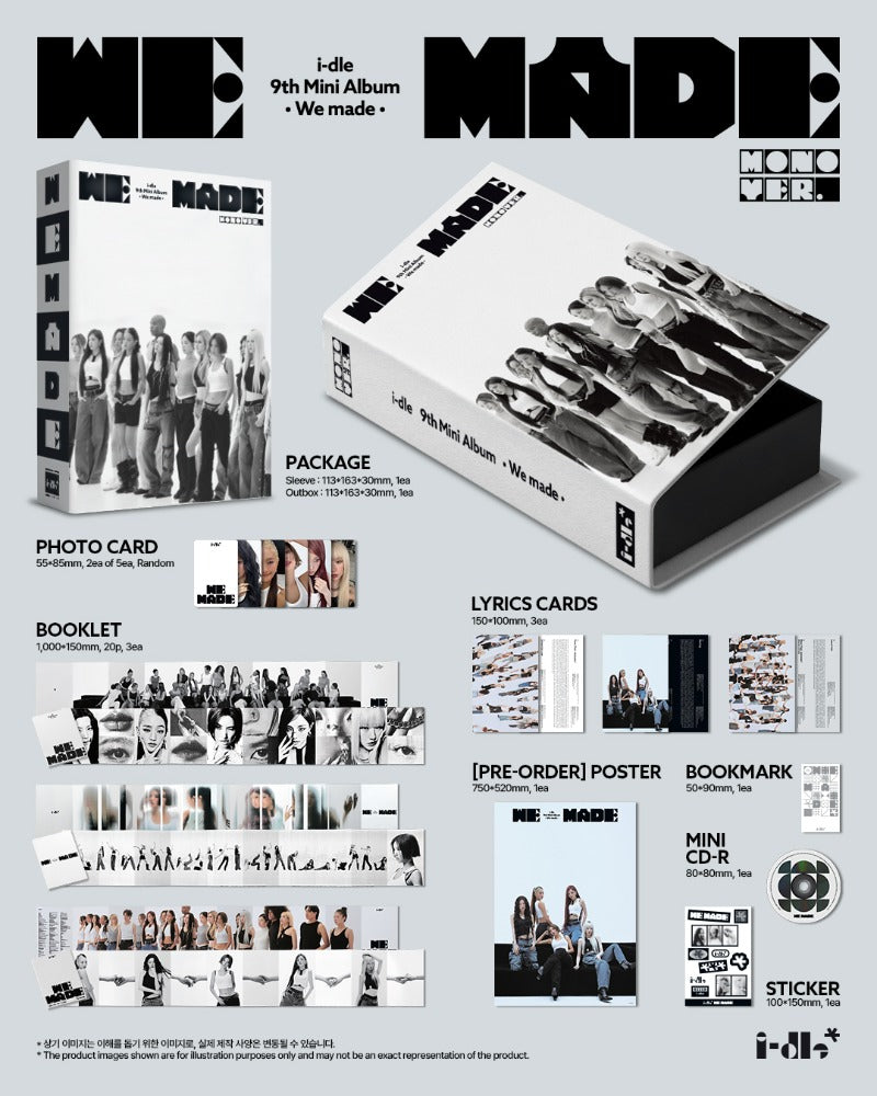 PRE-ORDER: i-dle 9th Mini Album - We made (Mono ver. + Crow ver.)