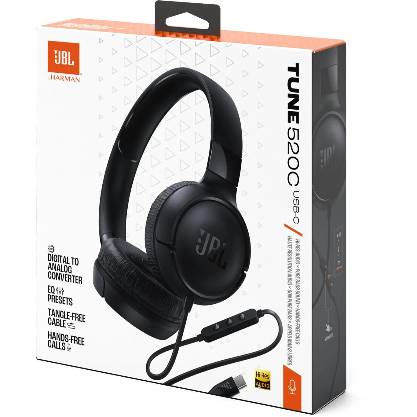 JBL - Tune 520C Wired USB-C On-ear Headphones (Black) (RRP $65.95)