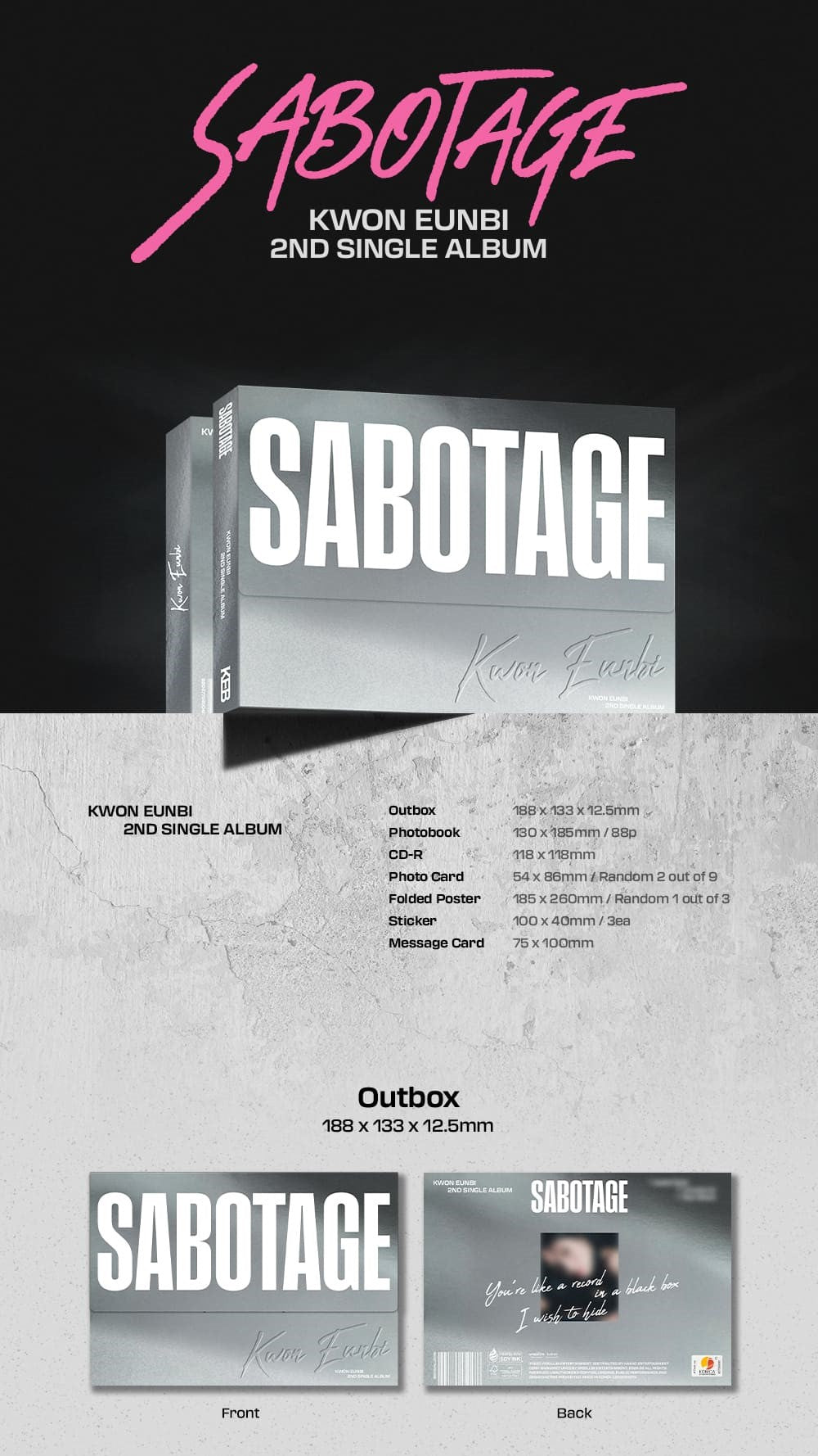 KWON EUN BI 2nd Single Album – SABOTAGE