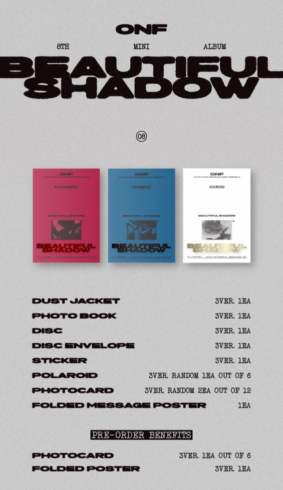 ONF 8TH MINI ALBUM – BEAUTIFUL SHADOW (Random)