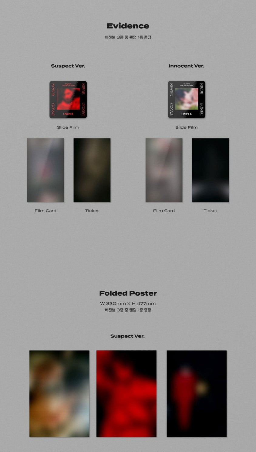 Taemin (SHINee) Album Vol. 3 - Never Gonna Dance Again : Act 1 (Random)