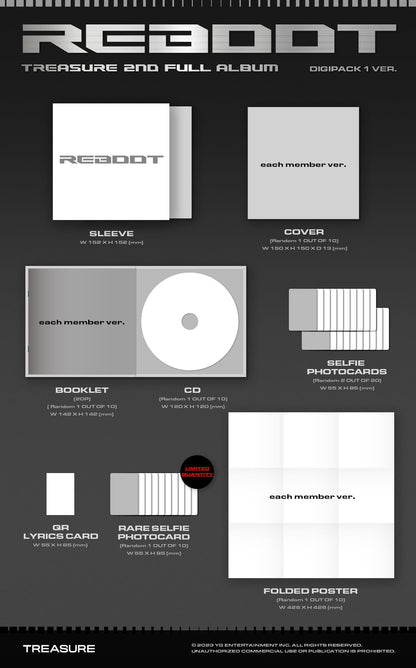 [PRE-OWNED] TREASURE 2ND FULL ALBUM - REBOOT (DIGIPACK Ver.)