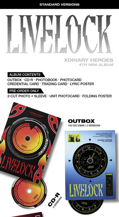 [PRE-OWNED] Xdinary-Heroes Mini Album Vol. 4 – Livelock (STANDARD Ver.)