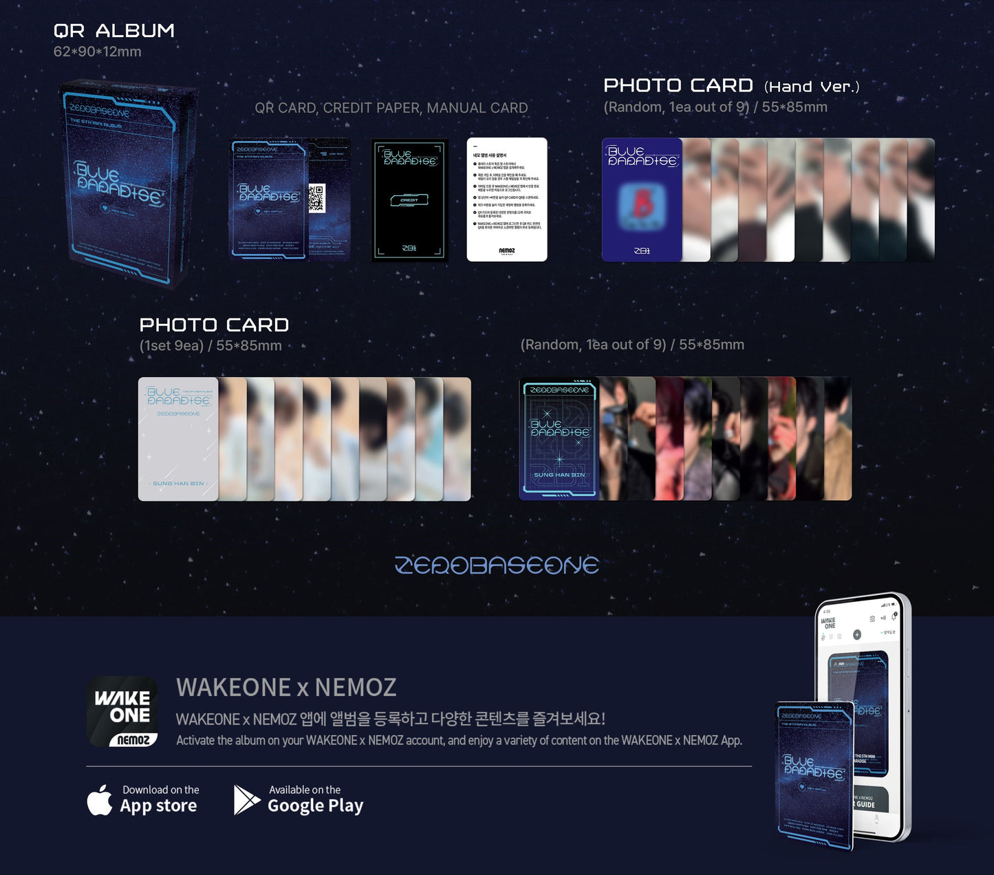 ZEROBASEONE The 5th Mini Album – BLUE PARADISE (Key Cap Ver.)