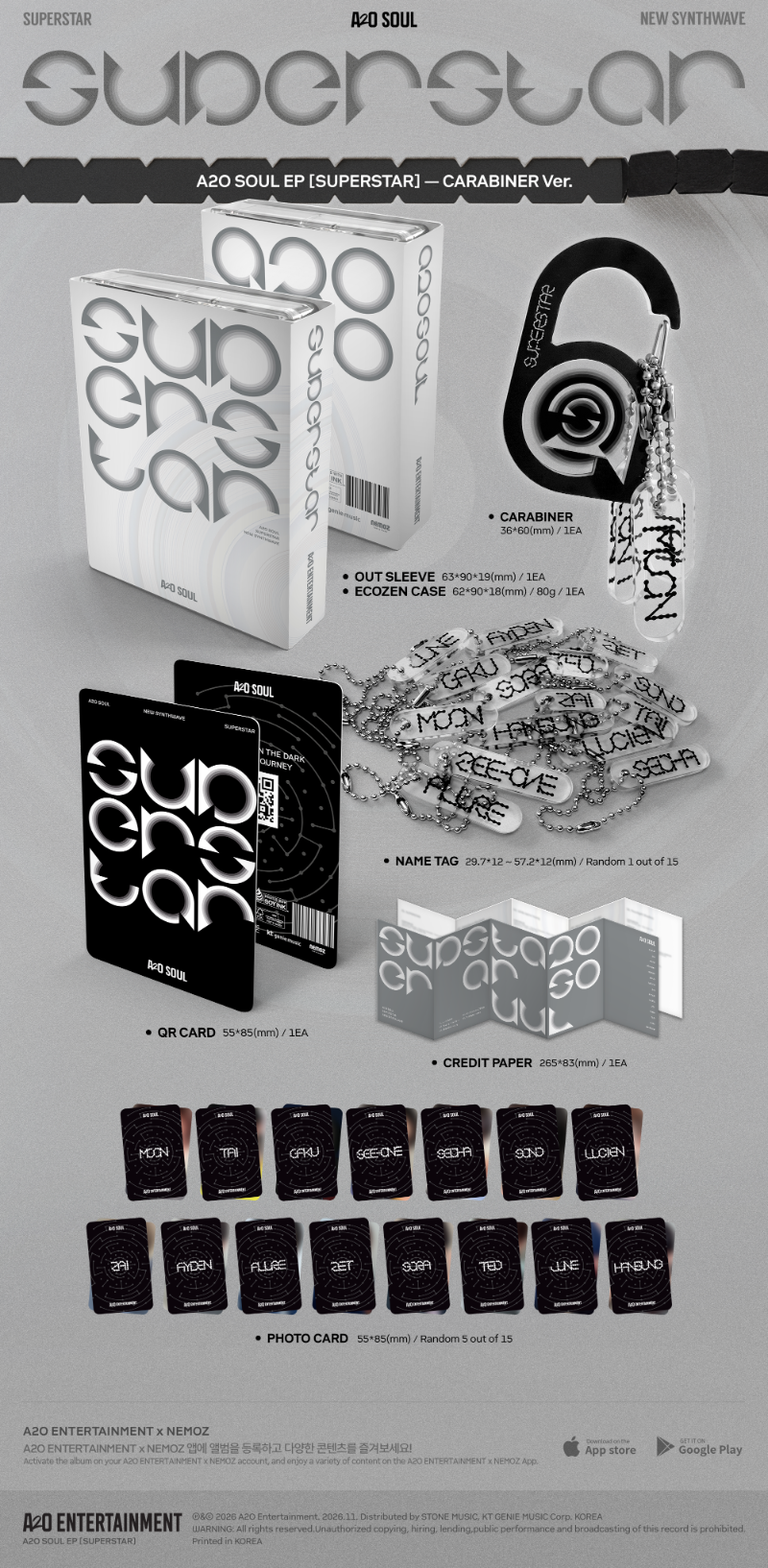 PRE-ORDER: A2O SOUL 1st EP Album - SUPERSTAR (Carabiner Ver.)