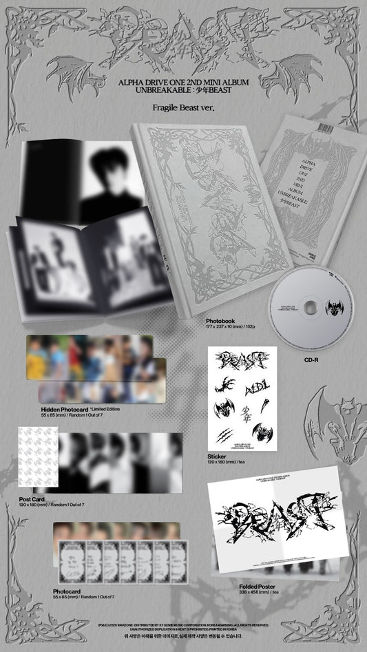 PRE-ORDER: ALPHA DRIVE ONE The 2nd Mini Album - UNBREAKABLE : 少年BEAST (Fragile Beast Ver.)
