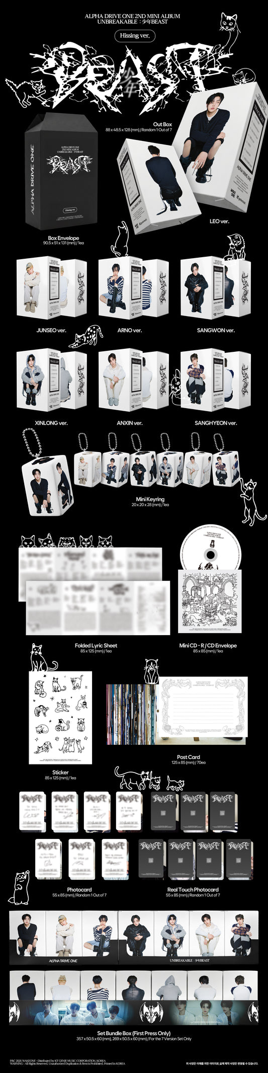 PRE-ORDER: ALPHA DRIVE ONE The 2nd Mini Album - UNBREAKABLE : 少年BEAST (Hissing Ver.) (Random)