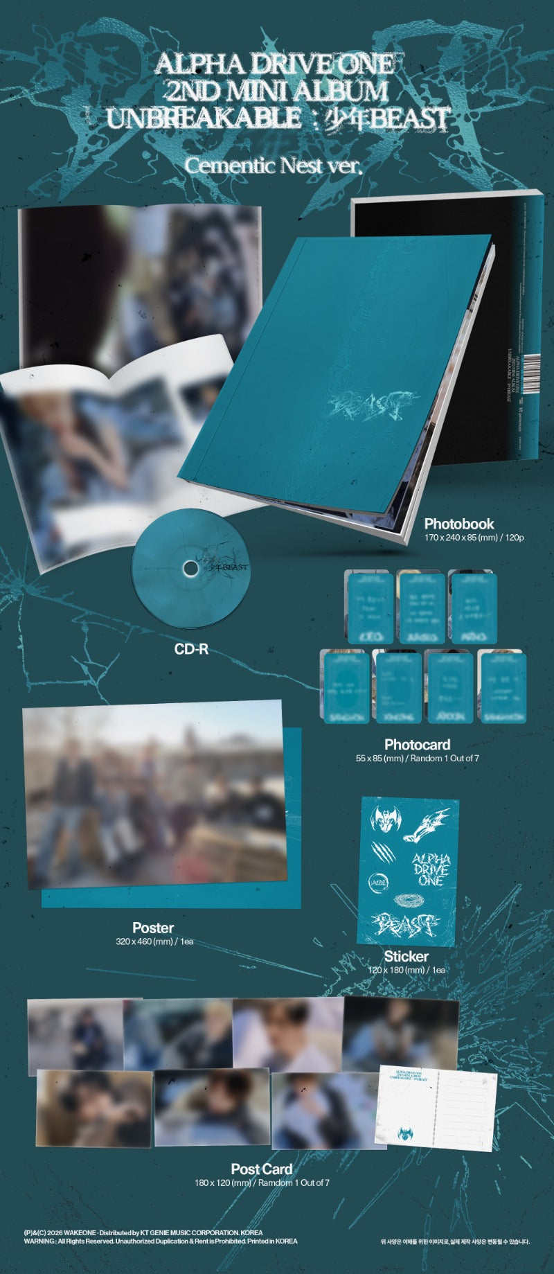 PRE-ORDER: ALPHA DRIVE ONE The 2nd Mini Album - UNBREAKABLE : 少年BEAST (Cementic Nest Ver.)