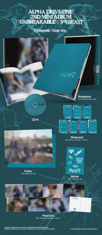 PRE-ORDER: ALPHA DRIVE ONE The 2nd Mini Album - UNBREAKABLE : 少年BEAST (Cementic Nest Ver.)