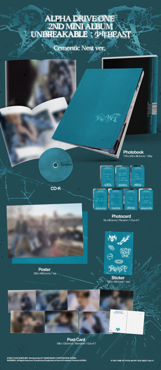 PRE-ORDER: ALPHA DRIVE ONE The 2nd Mini Album - UNBREAKABLE : 少年BEAST (Cementic Nest Ver.)