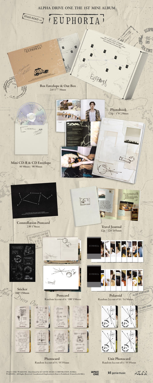 ALPHA DRIVE ONE The 1st Mini Album - EUPHORIA (STAR ROAD Ver.)