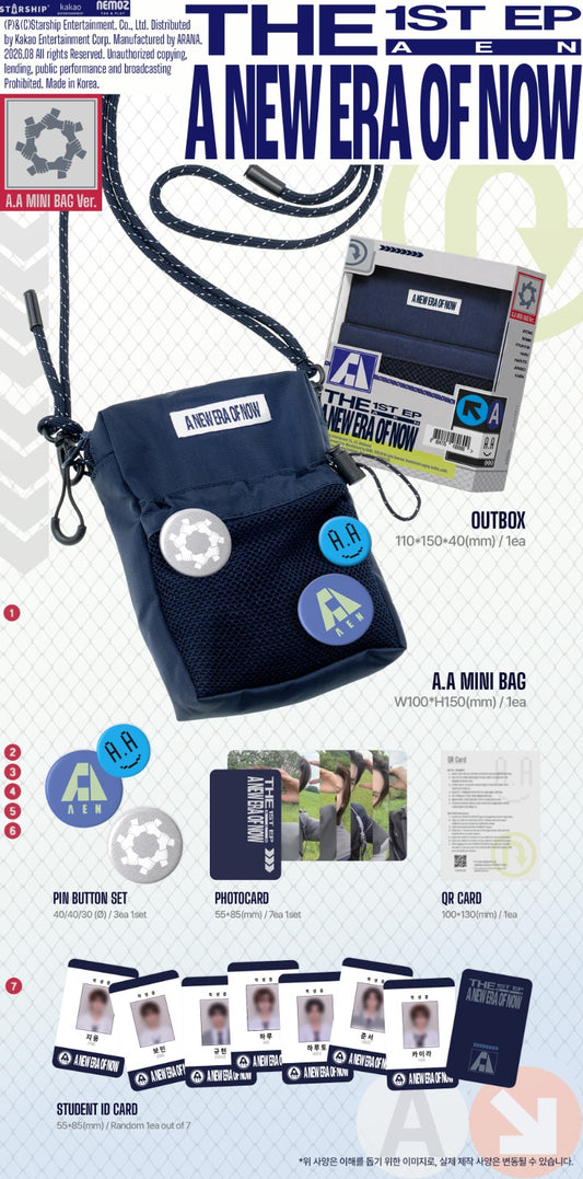 PRE-ORDER: AEN The 1st EP Album - A NEW ERA OF NOW (A.A MINI BAG Ver.) (Limited Edition)