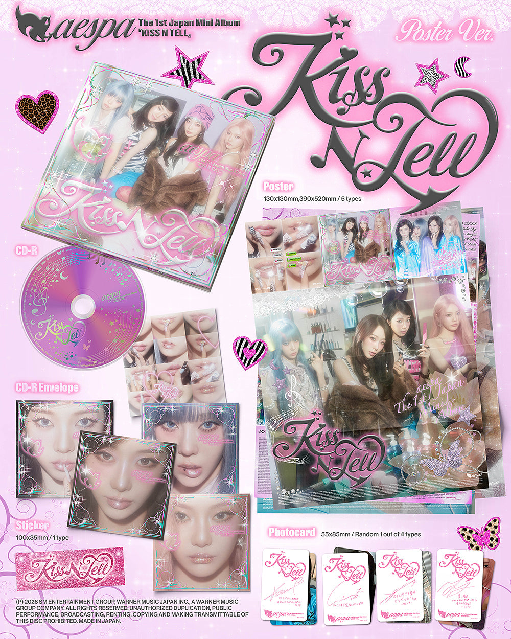 PRE-ORDER: aespa 1st Mini Album - KISS N TELL [Japanese Edition]