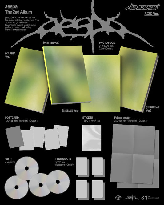 PRE-ORDER: aespa The 2nd Album - LEMONADE (ACID Ver.) (Random)