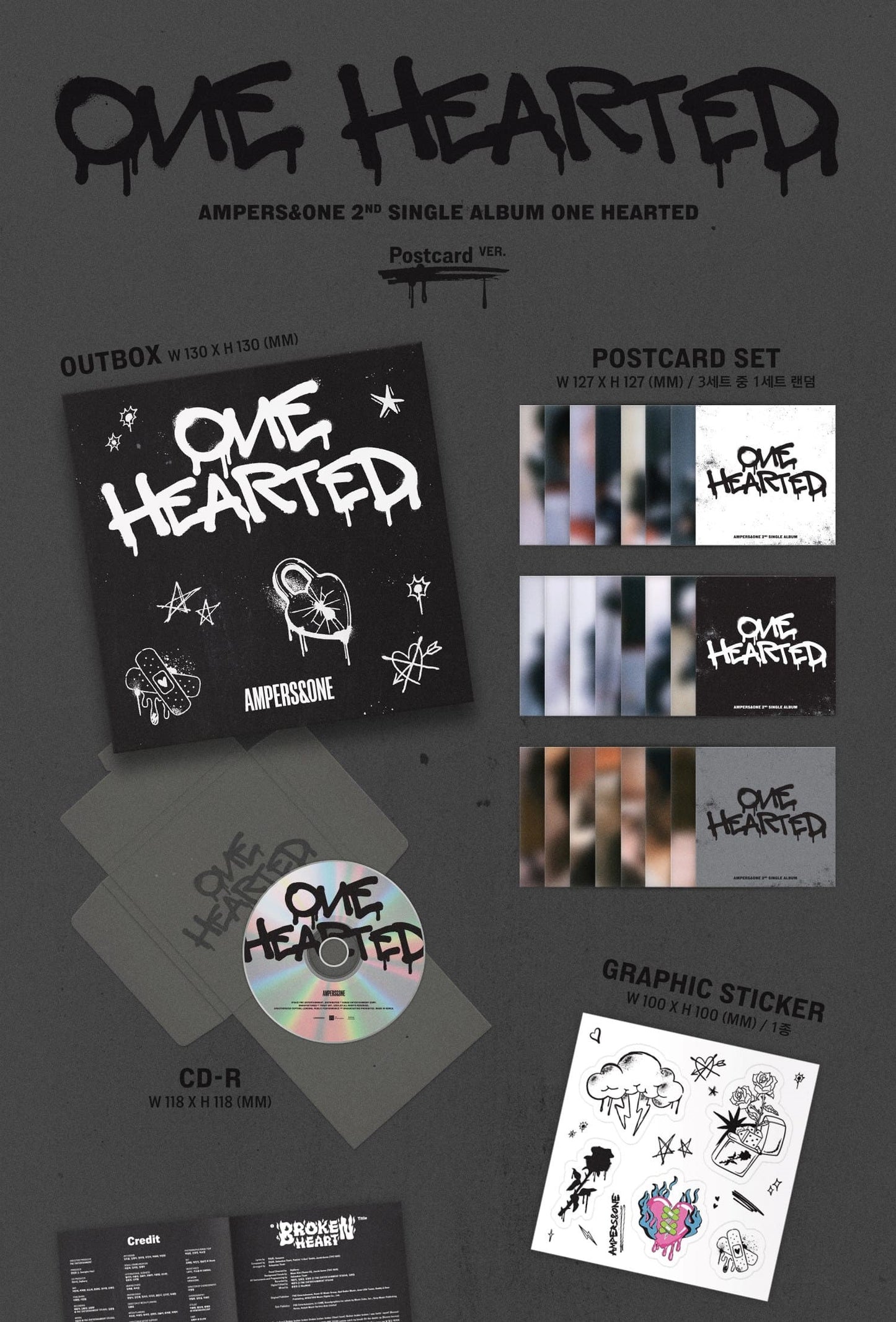 AMPERS&ONE 2ND SINGLE ALBUM – ONE HEARTED (Postcard Ver.)