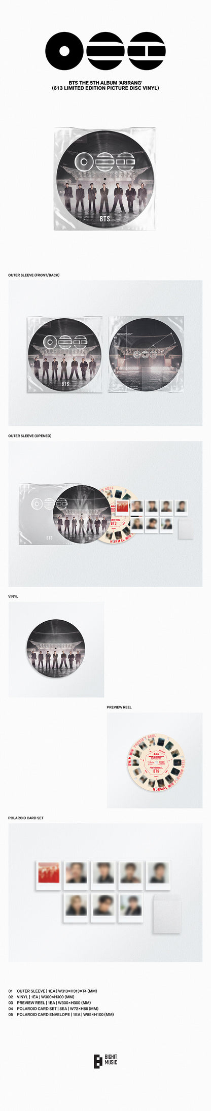 PRE-ORDER: BTS The 5th Album - ARIRANG (613 Limited Edition Picture Disc Vinyl)