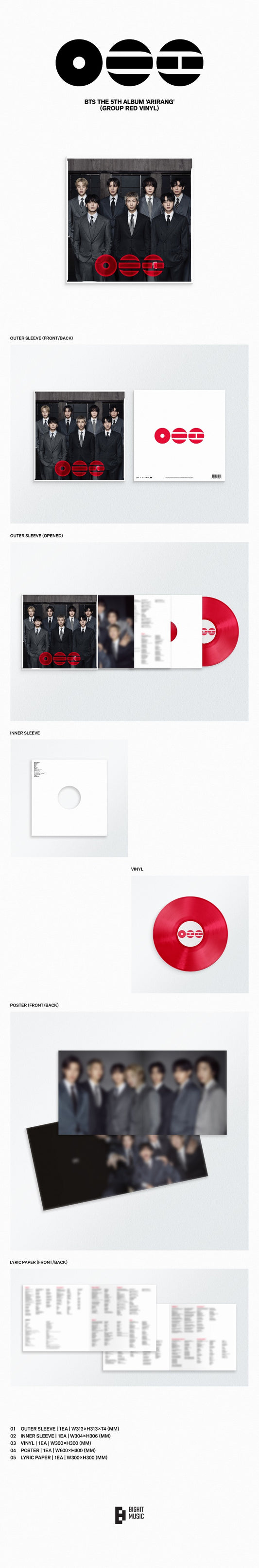 BTS The 5th Album - ARIRANG (Standard Vinyl Ver.) (Random)