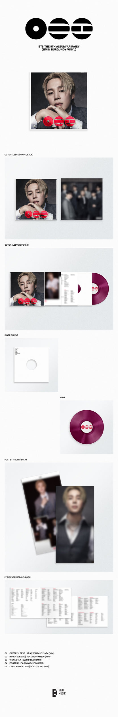 BTS The 5th Album - ARIRANG (Standard Vinyl Ver.) (Random)