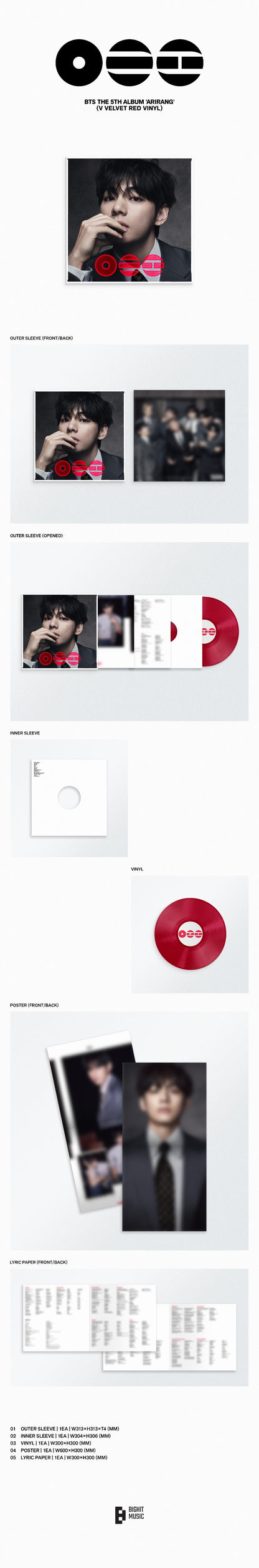 BTS The 5th Album - ARIRANG (Standard Vinyl Ver.) (Random)