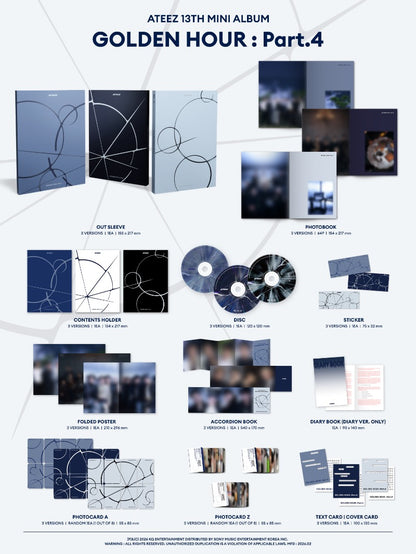 ATEEZ 13th Mini Album - GOLDEN HOUR : Part.4 (Random)