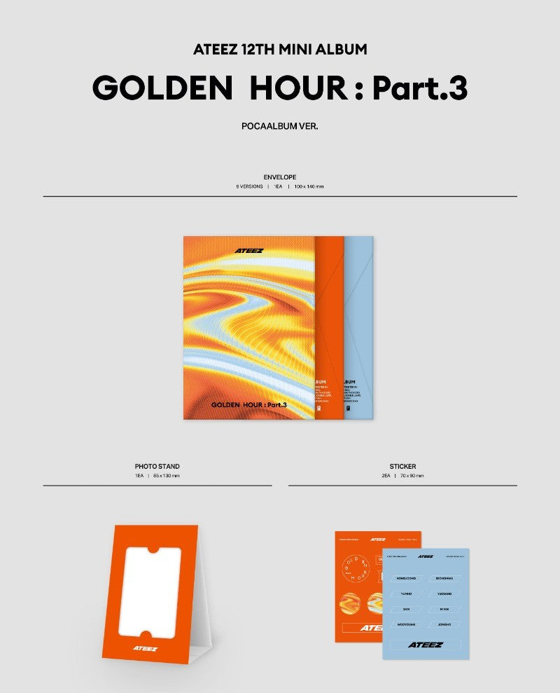 ATEEZ 12th Mini Album – GOLDEN HOUR : Part.3 (POCA Album Ver.) (Random)