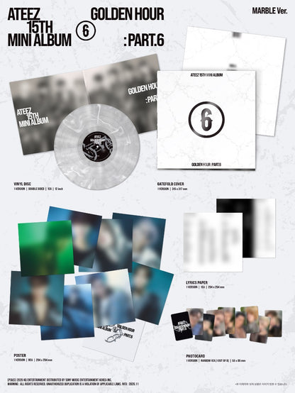 PRE-ORDER: ATEEZ 15th Mini Album - GOLDEN HOUR : Part.6 (Marble Vinyl Ver.)