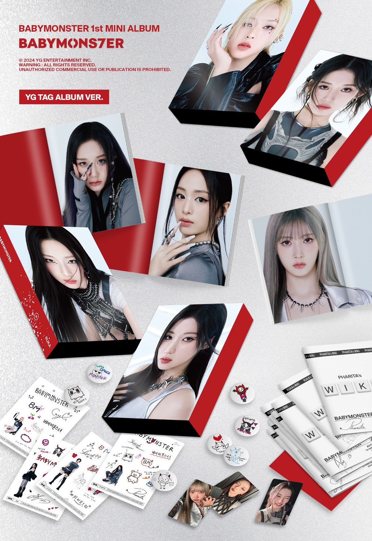 BABYMONSTER 1st MINI ALBUM – BABYMONS7ER (YG TAG ALBUM VER.) (Random)