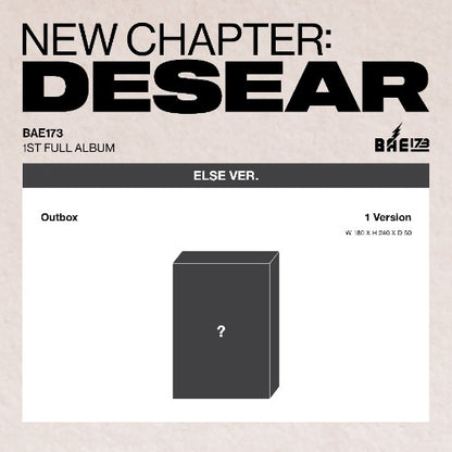Album cover for 'New Chapter: DESEAR' with a black box and question mark on a beige background