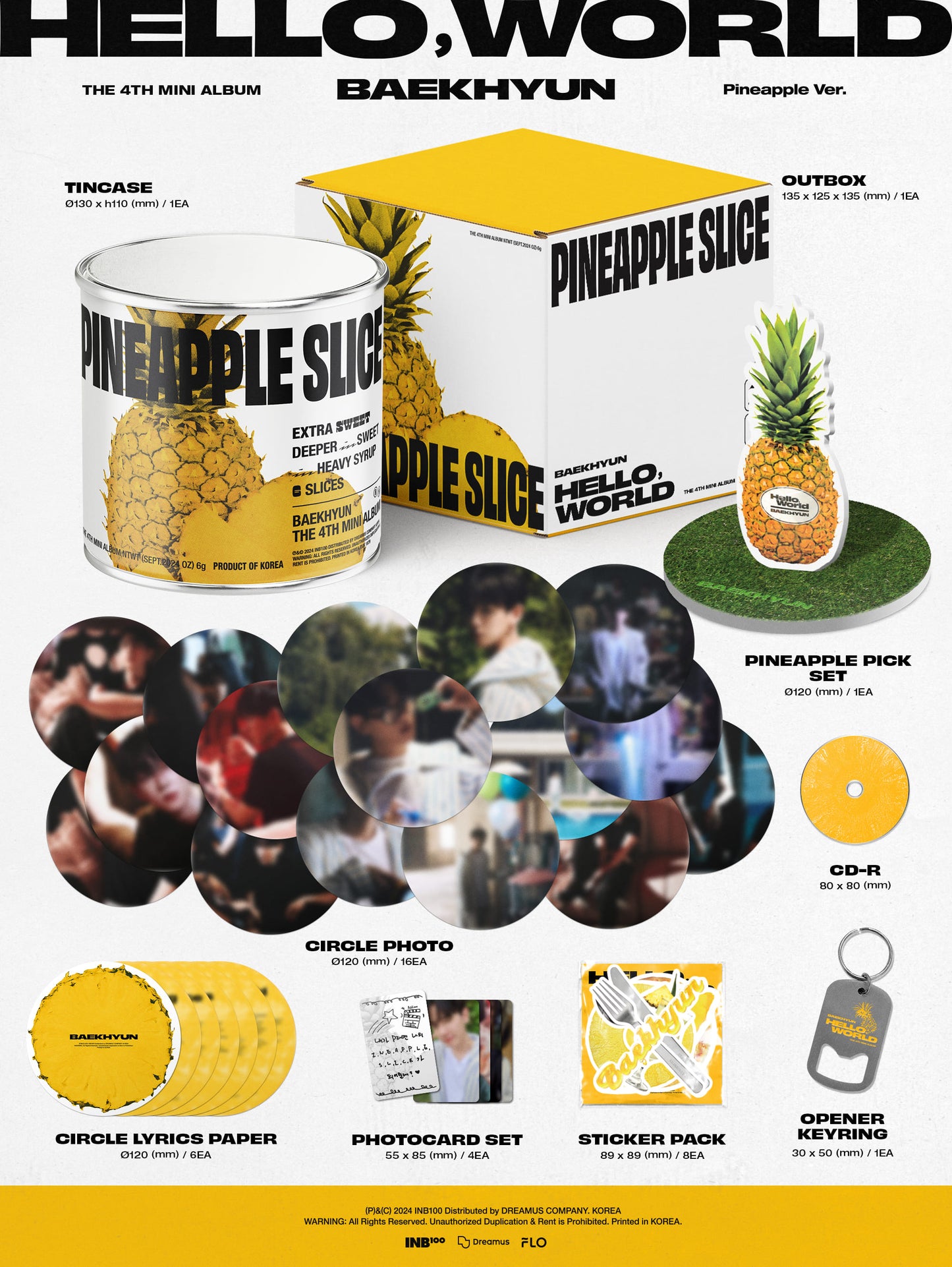 BAEK HYUN The 4th Mini Album – Hello, World (Pineapple Ver.) (Limited Edition)