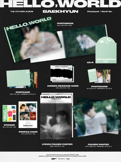 BAEK HYUN (EXO) The 4th Mini Album – Hello, World (Photobook Ver.) (Random)