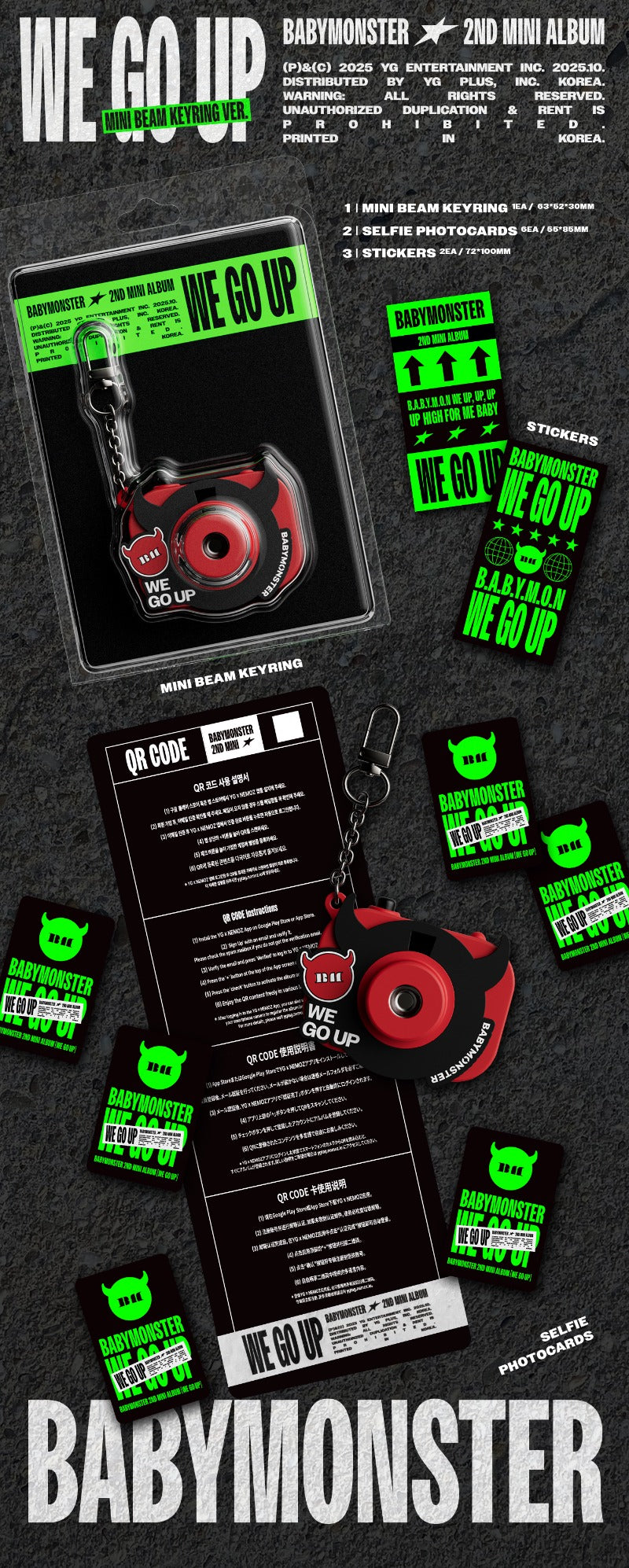 BABYMONSTER 2nd Mini Album - WE GO UP (Mini BEAM Keyring Ver.)