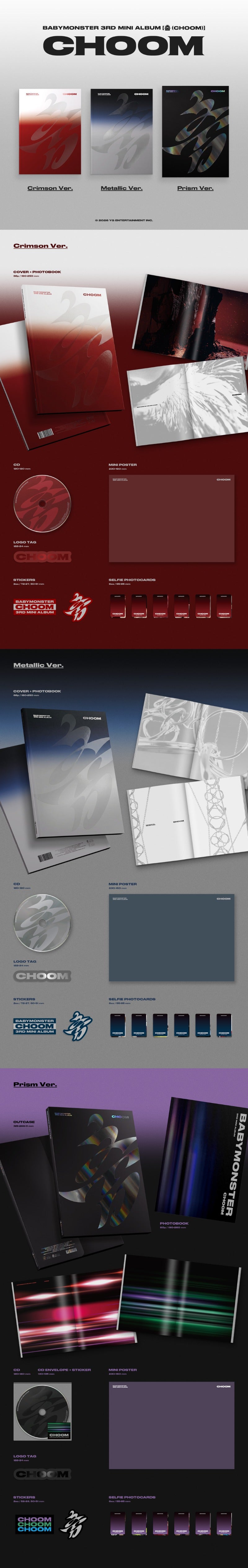 PRE-ORDER: BABYMONSTER 3rd Mini Album - 춤 (CHOOM) (Random)