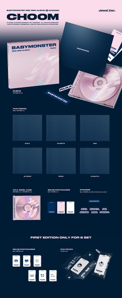 PRE-ORDER: BABYMONSTER 3rd Mini Album - 춤 (CHOOM) (Jewel Ver.) (Random)