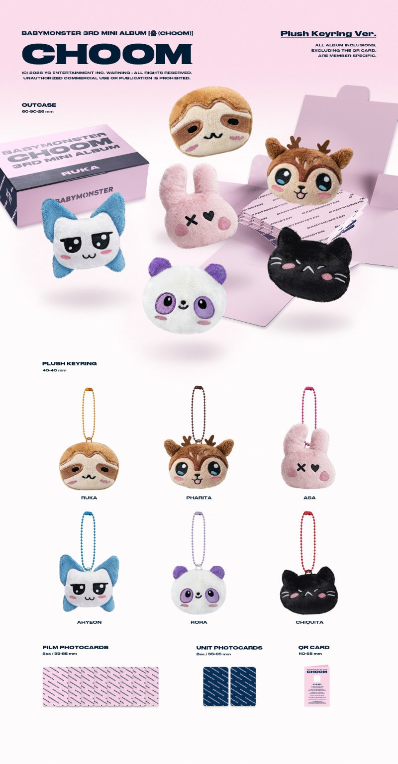 PRE-ORDER: BABYMONSTER 3rd Mini Album - 춤 (CHOOM) (Plush Keyring Ver.)