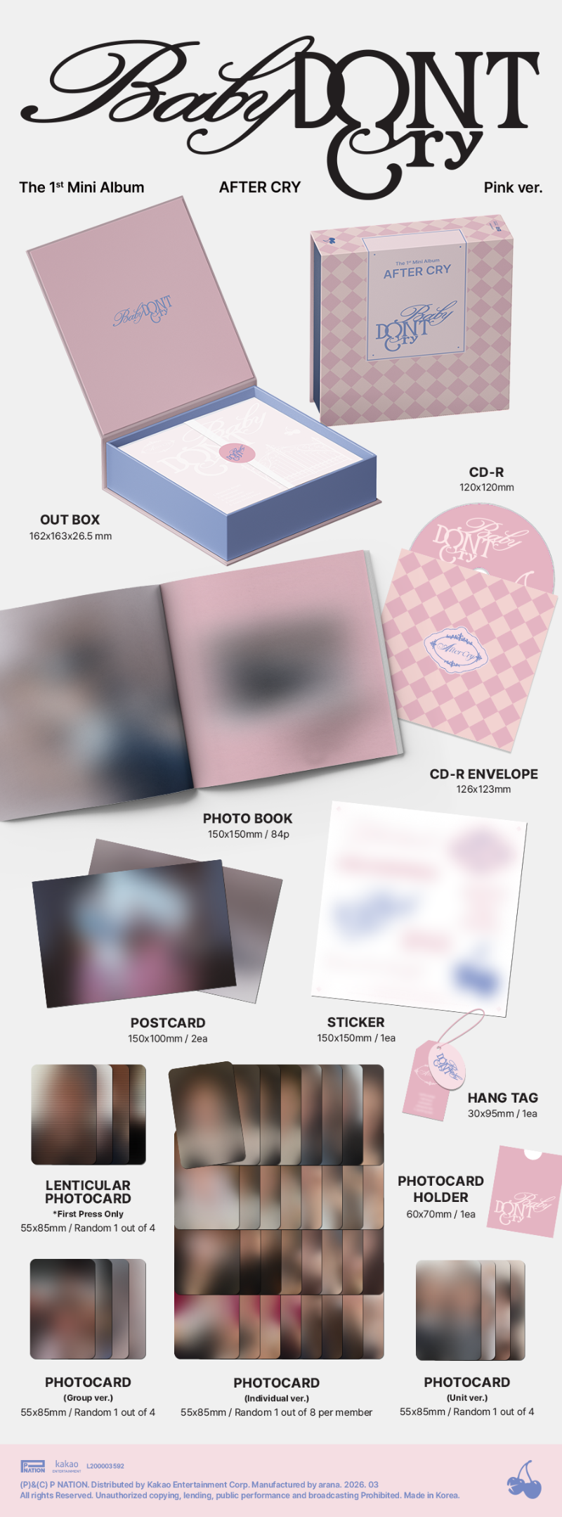PRE-ORDER: Baby DONT Cry The 1st Mini Album - AFTER CRY (Random)