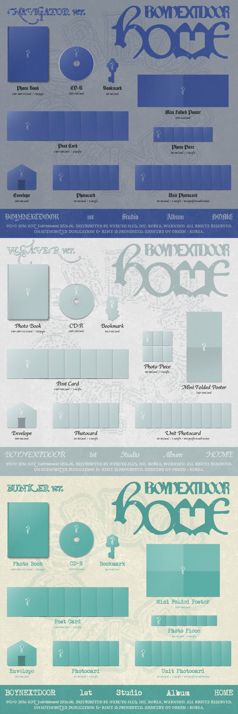 PRE-ORDER: BOYNEXTDOOR 1st Studio Album - HOME (Random)