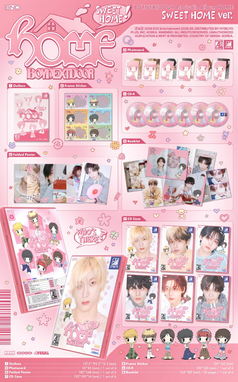 BOYNEXTDOOR 1st Studio Album - HOME (Sweet Home Ver.) (Random)