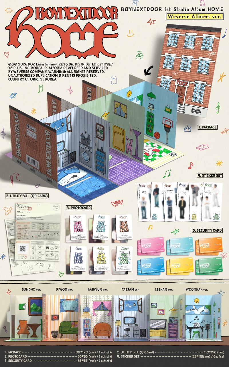 BOYNEXTDOOR 1st Studio Album - HOME (Weverse Albums Ver.) (Random)
