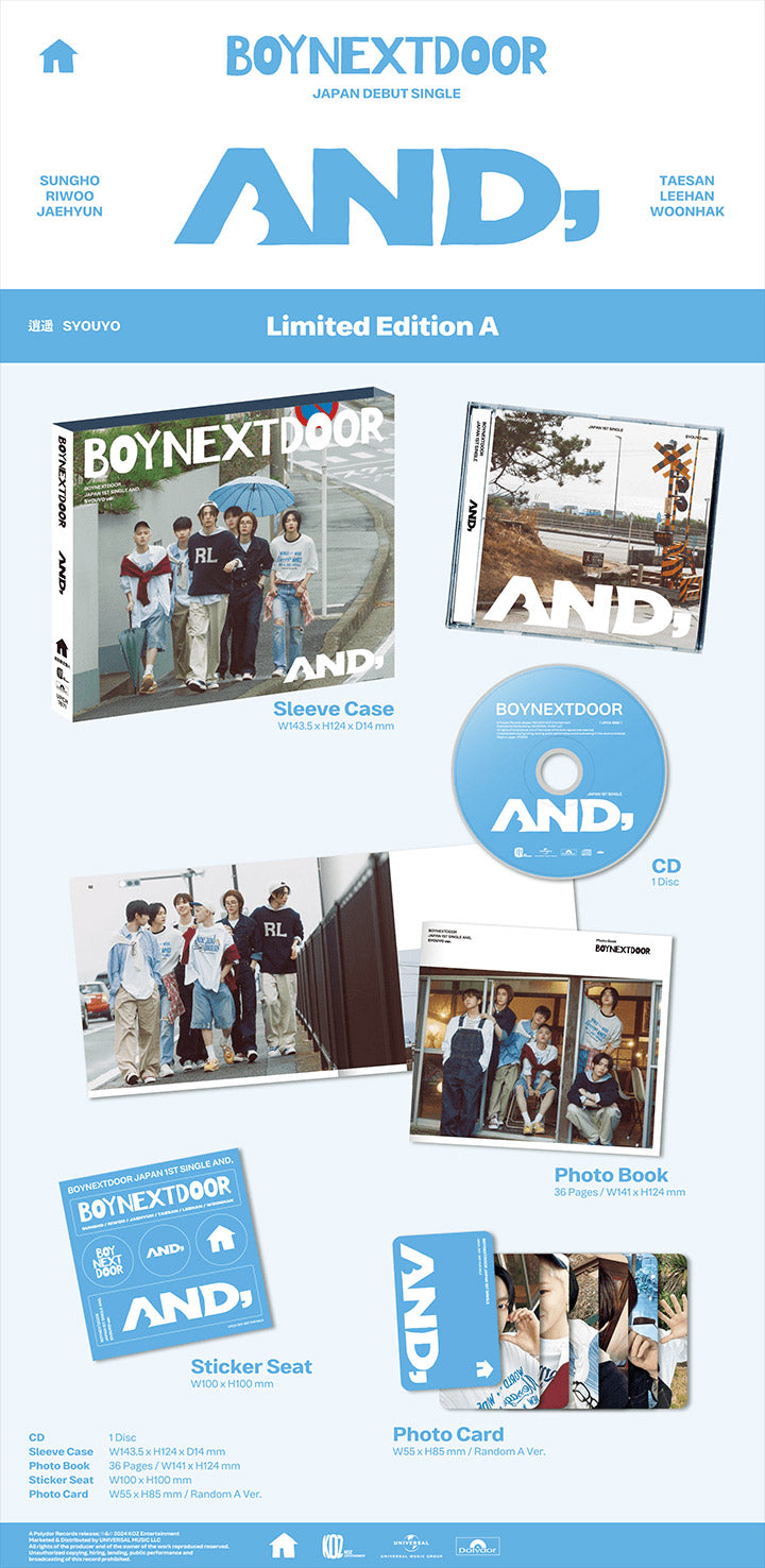 BOYNEXTDOOR 1st Single Album - AND [Japanese Edition]