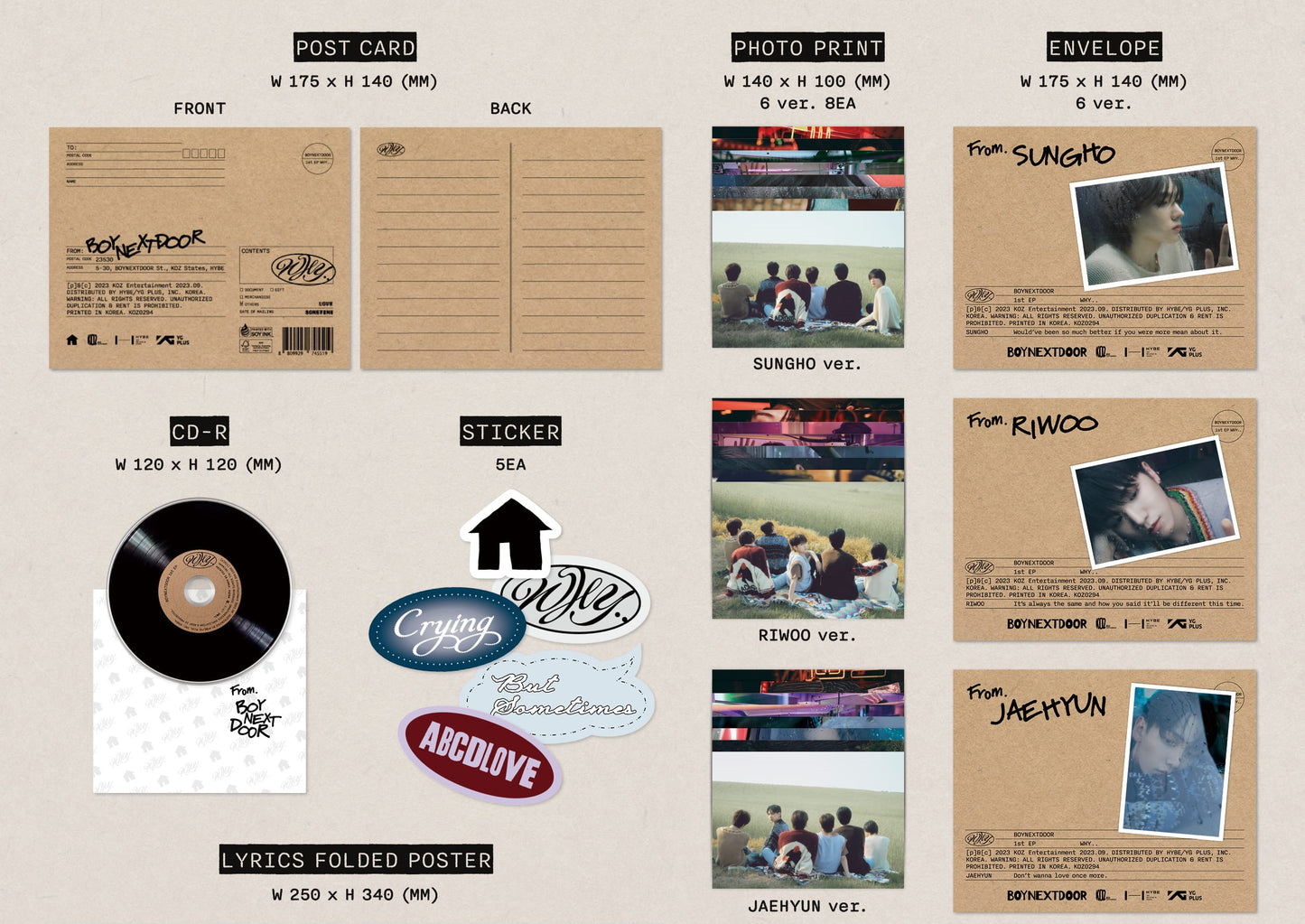 BOYNEXTDOOR 1st EP - WHY.. (LETTER Ver.) (Random)